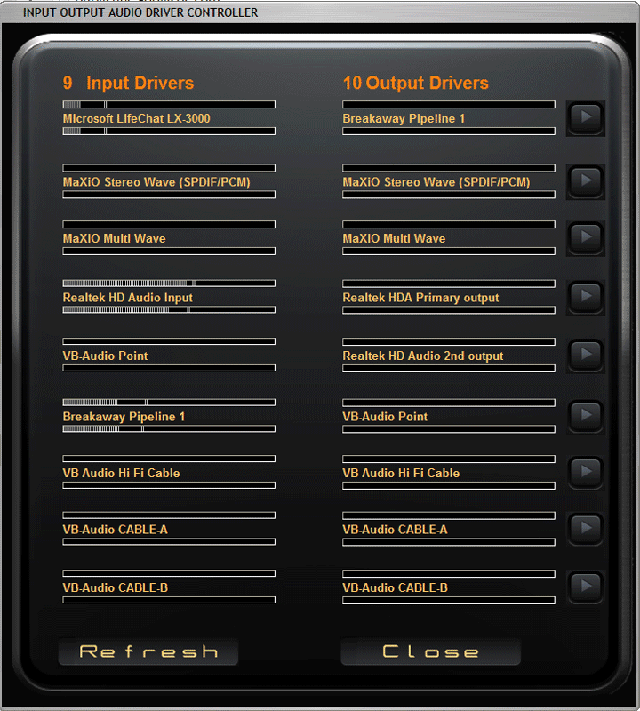 Input output audio driver controller